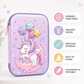 Goyal's Unicorn 3D EVA Hard Shell Pencil Case for Girls | Large Capacity Double Layer Stationery Box | Waterproof Cute Unicorn Pencil Pouch with Zipper | School Organizer for Kids Students