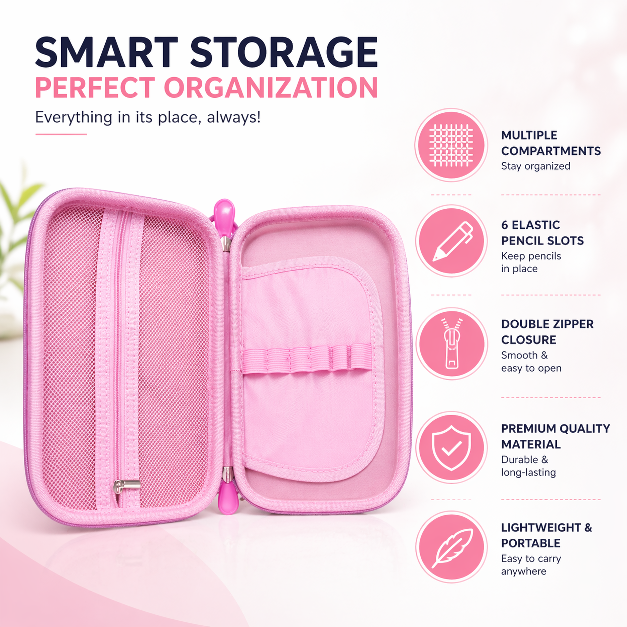 Goyal's Unicorn 3D EVA Hard Shell Pencil Case for Girls | Large Capacity Double Layer Stationery Box | Waterproof Cute Unicorn Pencil Pouch with Zipper | School Organizer for Kids Students