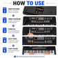 Goyal's Big Size 61-Key Electronic Keyboard Piano for kids, 16 Tones, 10 Rhythms, with Microphone, LED Display, for Ages 3+ Beginners Musical Toys