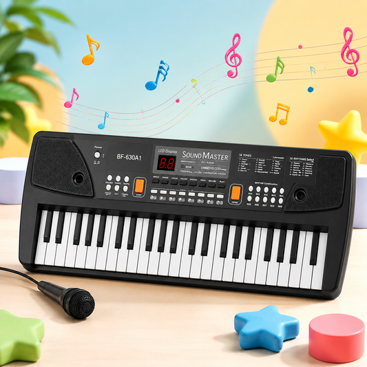 Goyal's Big Size 61-Key Electronic Keyboard Piano for kids, 16 Tones, 10 Rhythms, with Microphone, LED Display, for Ages 3+ Beginners Musical Toys