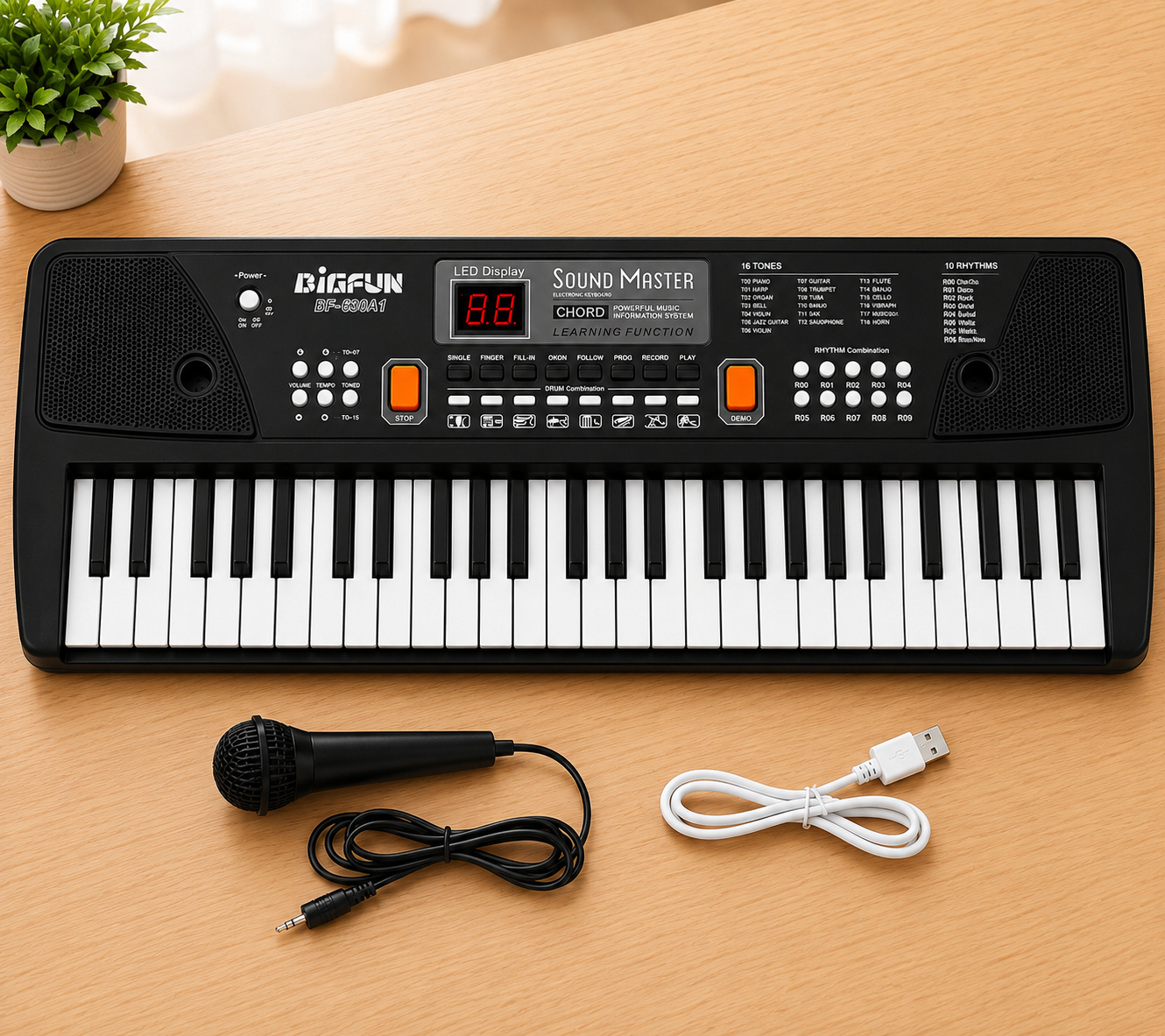 Goyal's Big Size 61-Key Electronic Keyboard Piano for kids, 16 Tones, 10 Rhythms, with Microphone, LED Display, for Ages 3+ Beginners Musical Toys