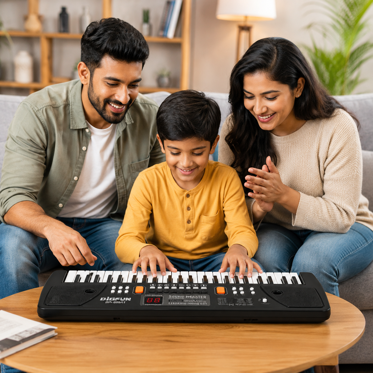 Goyal's Big Size 61-Key Electronic Keyboard Piano for kids, 16 Tones, 10 Rhythms, with Microphone, LED Display, for Ages 3+ Beginners Musical Toys