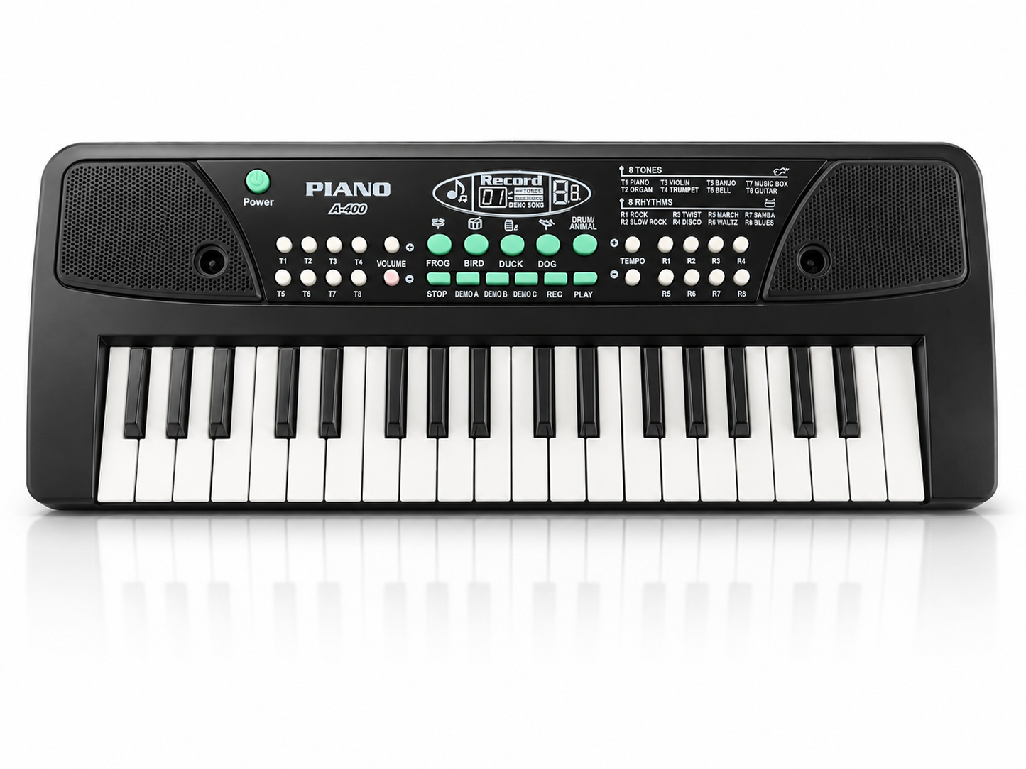 Goyal's Junior 37 Keys Keyboard Piano with Mic & USB | Kids Electronic Musical Keyboard | 8 Tones, 8 Rhythms, Animal Sounds, Record & Playback, Single Speaker