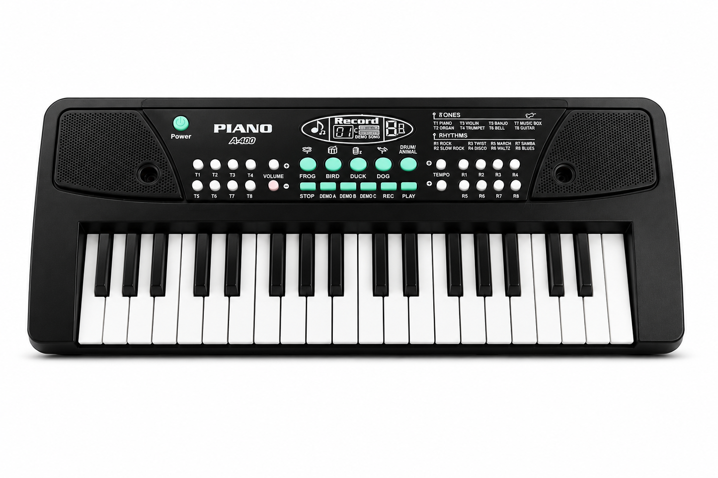 Goyal's Junior 37 Keys Keyboard Piano with Mic & USB | Kids Electronic Musical Keyboard | 8 Tones, 8 Rhythms, Animal Sounds, Record & Playback, Single Speaker