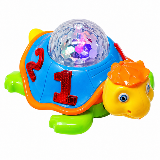 Goyal's Musical Bump and Go Tortoise Toy with 3D Flashing Light & Sound, Best Gift for Children -Toys for Kids, Boys, Girls Age 3+ Years (Tortoise)