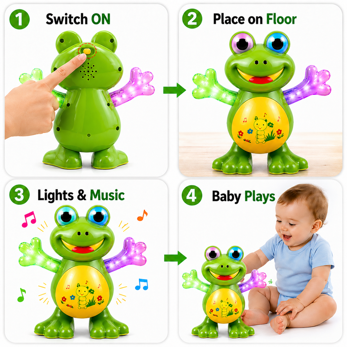 Goyal's Dancing Frog Toy with Music Flashing Lights and Real Dancing Action (Frog)