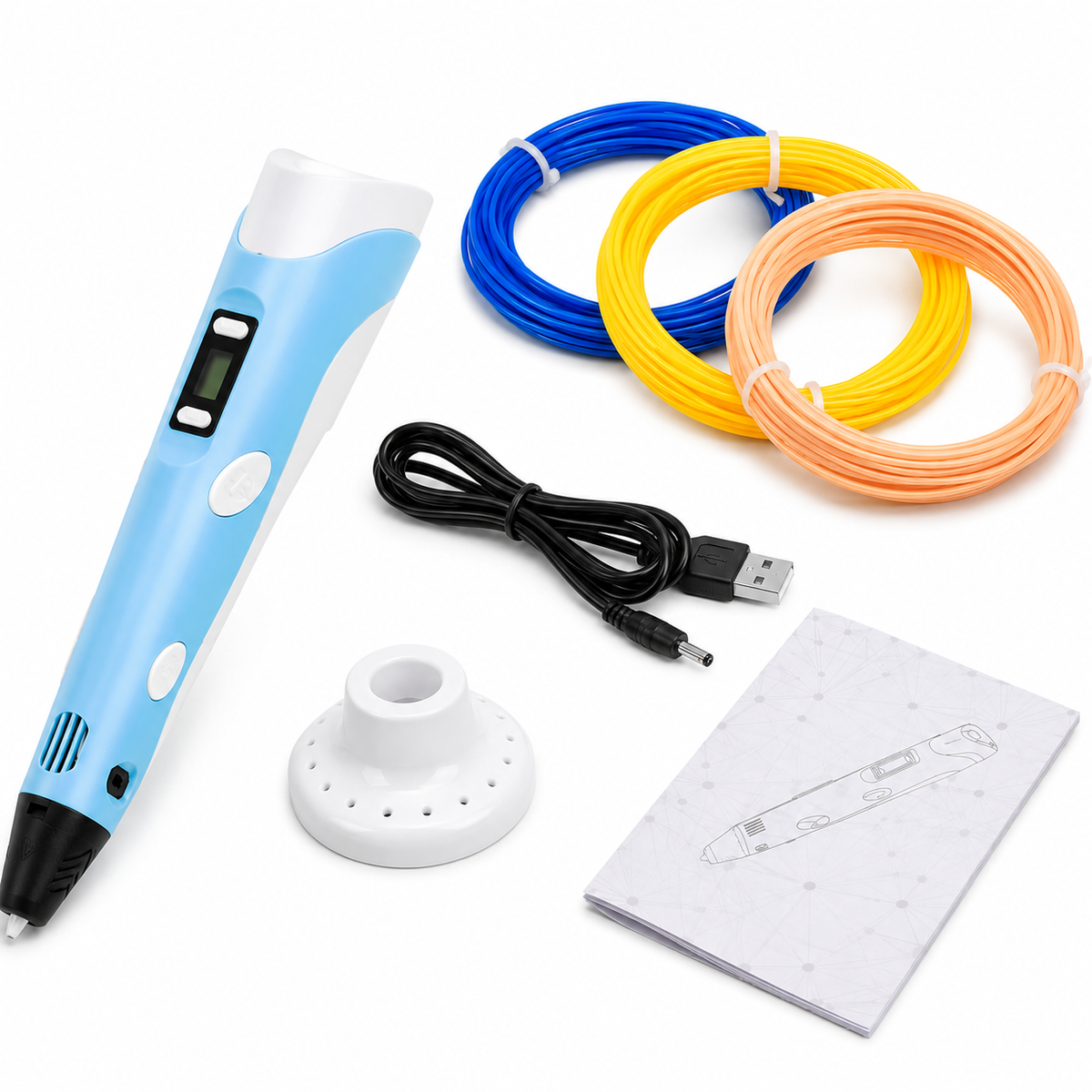 Goyal's 3D Printing Pen for Kids & Adults | Adjustable Speed & Temperature with LCD Display | 3D Drawing Pen for DIY, Art & Craft Projects | Includes 3 PLA Filaments