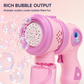 Goyal's Big Size Automatic Bubble Machine Gun for Kids | Bubble Blower with Leak-Resistant Design & 2 Bubble Solution Bottles | Battery Operated Outdoor Party Toy | Pink