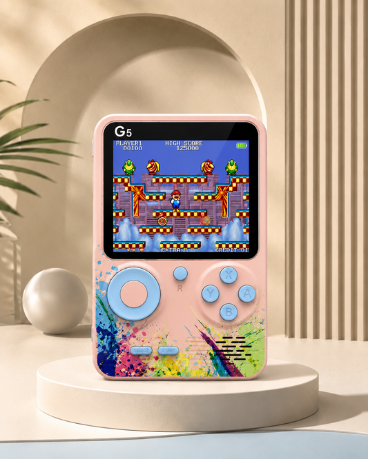 Goyal's G5 Handheld Game Console | 500-in-1 Classic Games with LCD Screen & TV Connectivity | Portable Retro Video Game Player for Kids | Multicolour