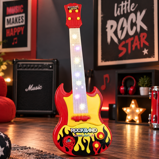 Goyal's Musical Toy Guitar for Kids | Battery Operated Guitar with Lights, Pre-Loaded Tunes & Nylon Strings | Pretend Play Music Toy with Shoulder Strap | Ages 3–4