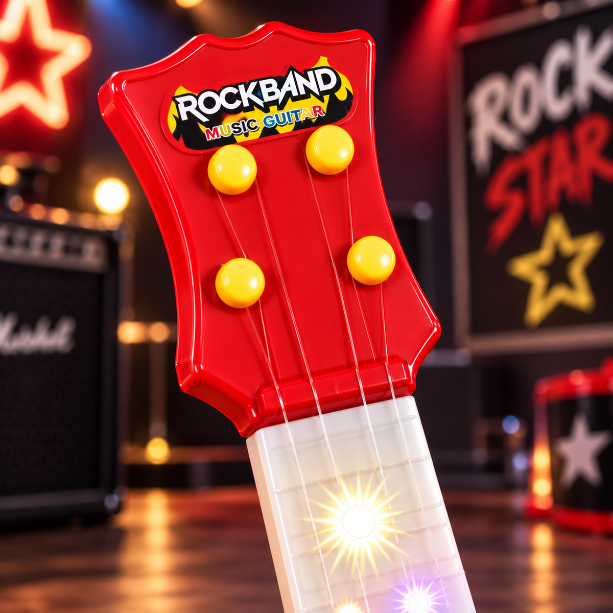 Goyal's Musical Toy Guitar for Kids | Battery Operated Guitar with Lights, Pre-Loaded Tunes & Nylon Strings | Pretend Play Music Toy with Shoulder Strap | Ages 3–4