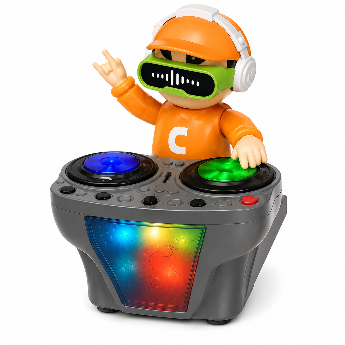 Goyal's DJ Robot Toy for Kids with LED Lights, Musical Toys for Kids, Battery Operated Toys, DJ Rock Pig Robot, Crawling Toys for Kids Muticolor