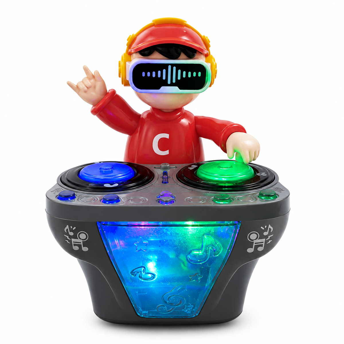 Goyal's DJ Robot Toy for Kids with LED Lights, Musical Toys for Kids, Battery Operated Toys, DJ Rock Pig Robot, Crawling Toys for Kids Muticolor