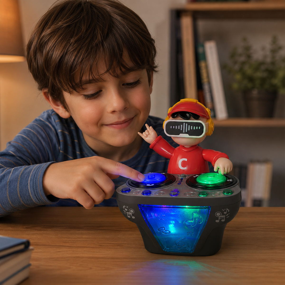 Goyal's DJ Robot Toy for Kids with LED Lights, Musical Toys for Kids, Battery Operated Toys, DJ Rock Pig Robot, Crawling Toys for Kids Muticolor