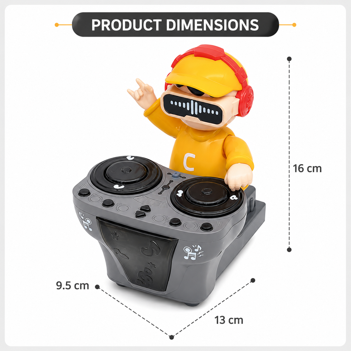 Goyal's DJ Robot Toy for Kids with LED Lights, Musical Toys for Kids, Battery Operated Toys, DJ Rock Pig Robot, Crawling Toys for Kids Muticolor