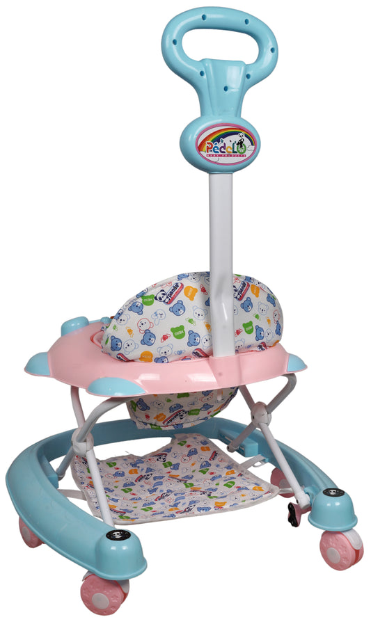 Goyal's Luxury Stylish Bravo Design 360° Rotating Baby Walker with Parental Handle - Pink