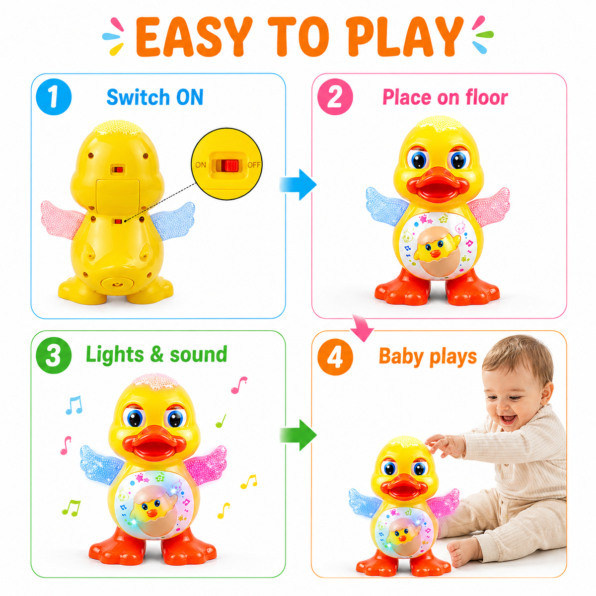 Goyal's Dancing Duck with Music Flashing Lights and Real Dancing Action