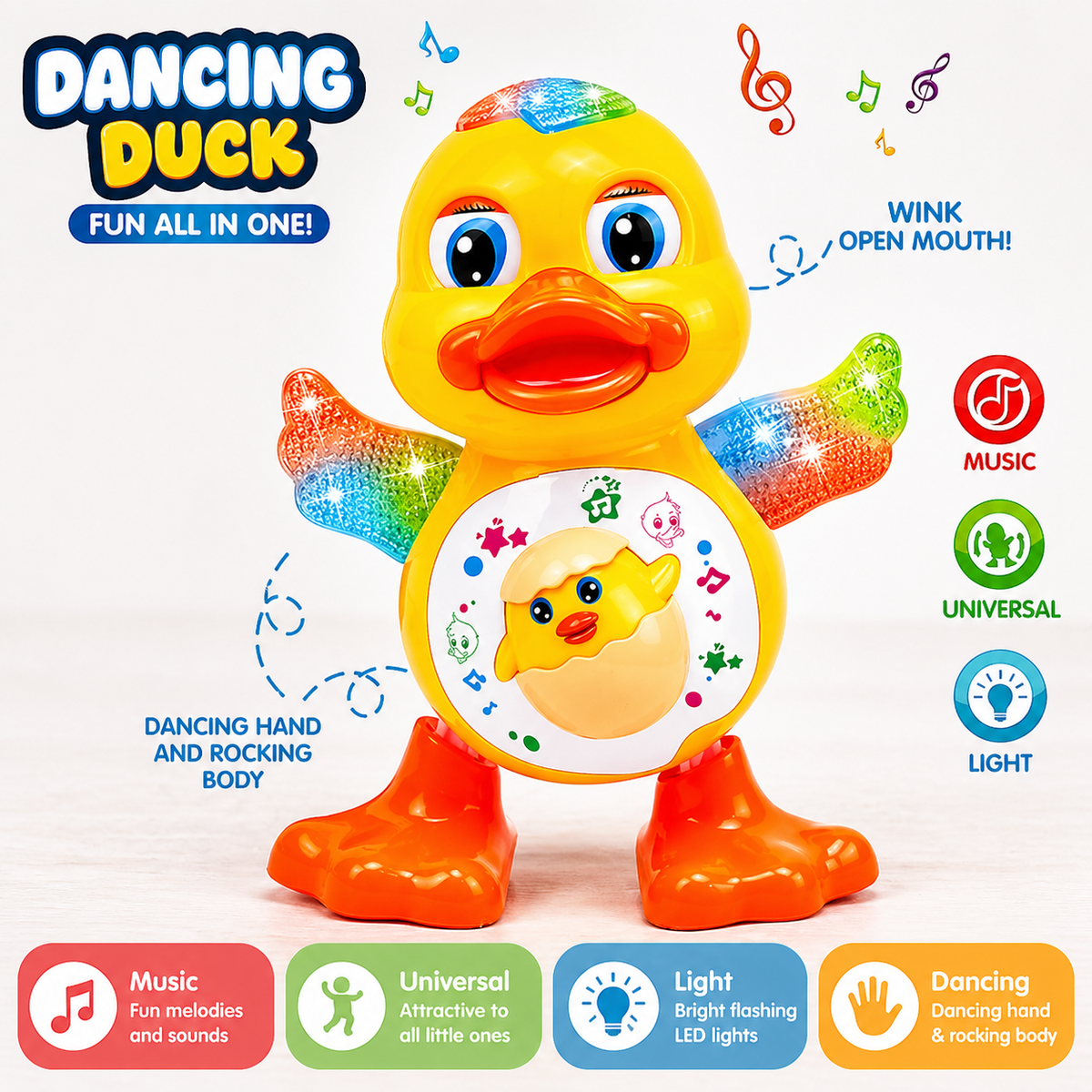 Goyal's Dancing Duck with Music Flashing Lights and Real Dancing Action
