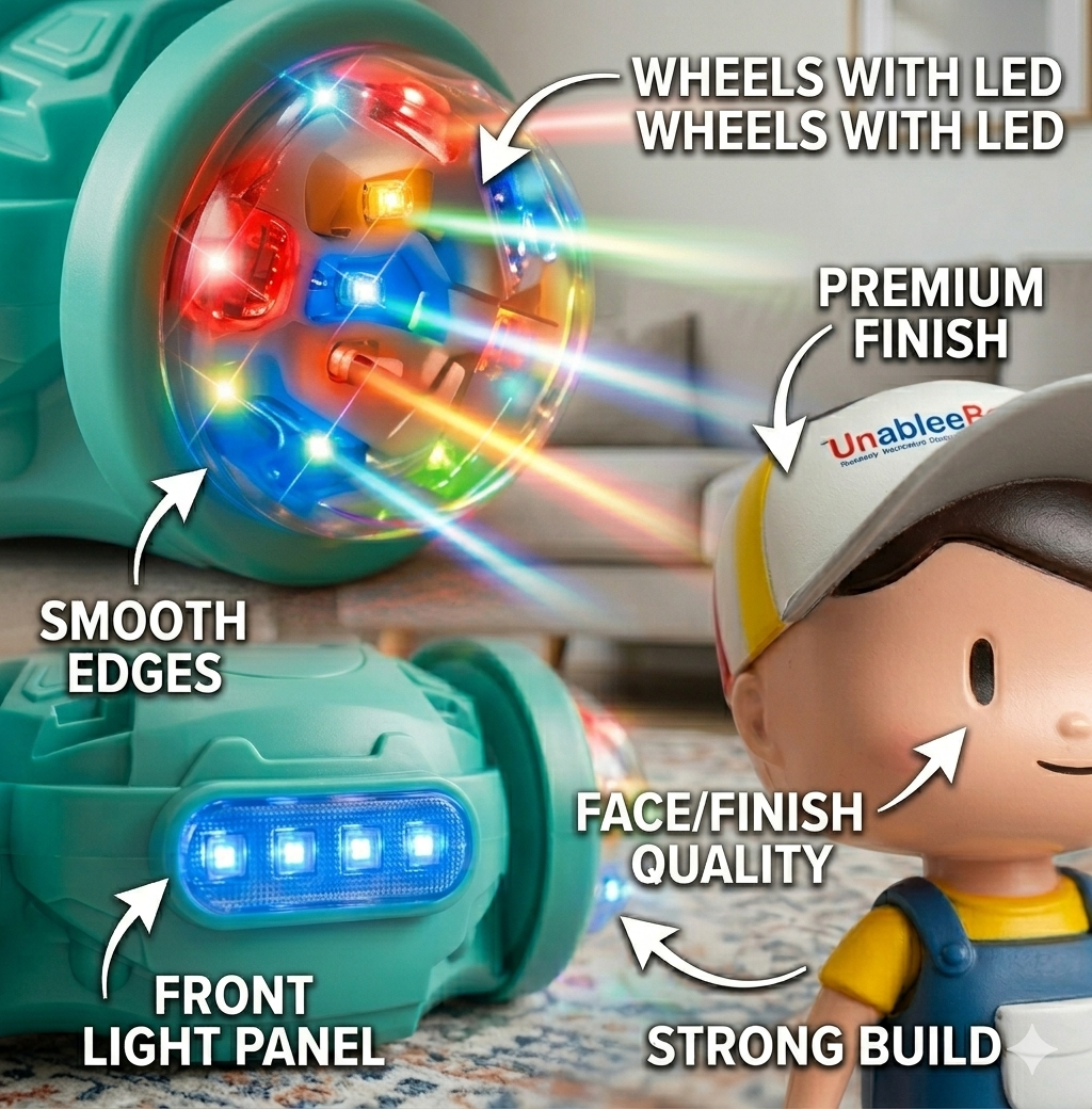 Goyal's 360° Rotating Dancing Fashion Boy Toy | Musical Toy with Multicolour Flashing Lights & Bump and Go Action | Moving Activity Toy for Kids