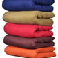 Goyal's Plain Fleece Double Bed All Season Blanket / Comforter / Dohar 250TC (Blue, Brown, Red, Green, Orange)- Pack of 5