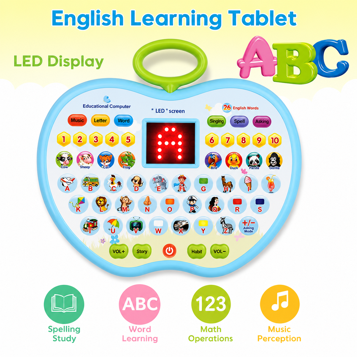 Goyal's Play & Learn Educational Learning Laptop Toy | Alphabets/Counting/Words and More Functions