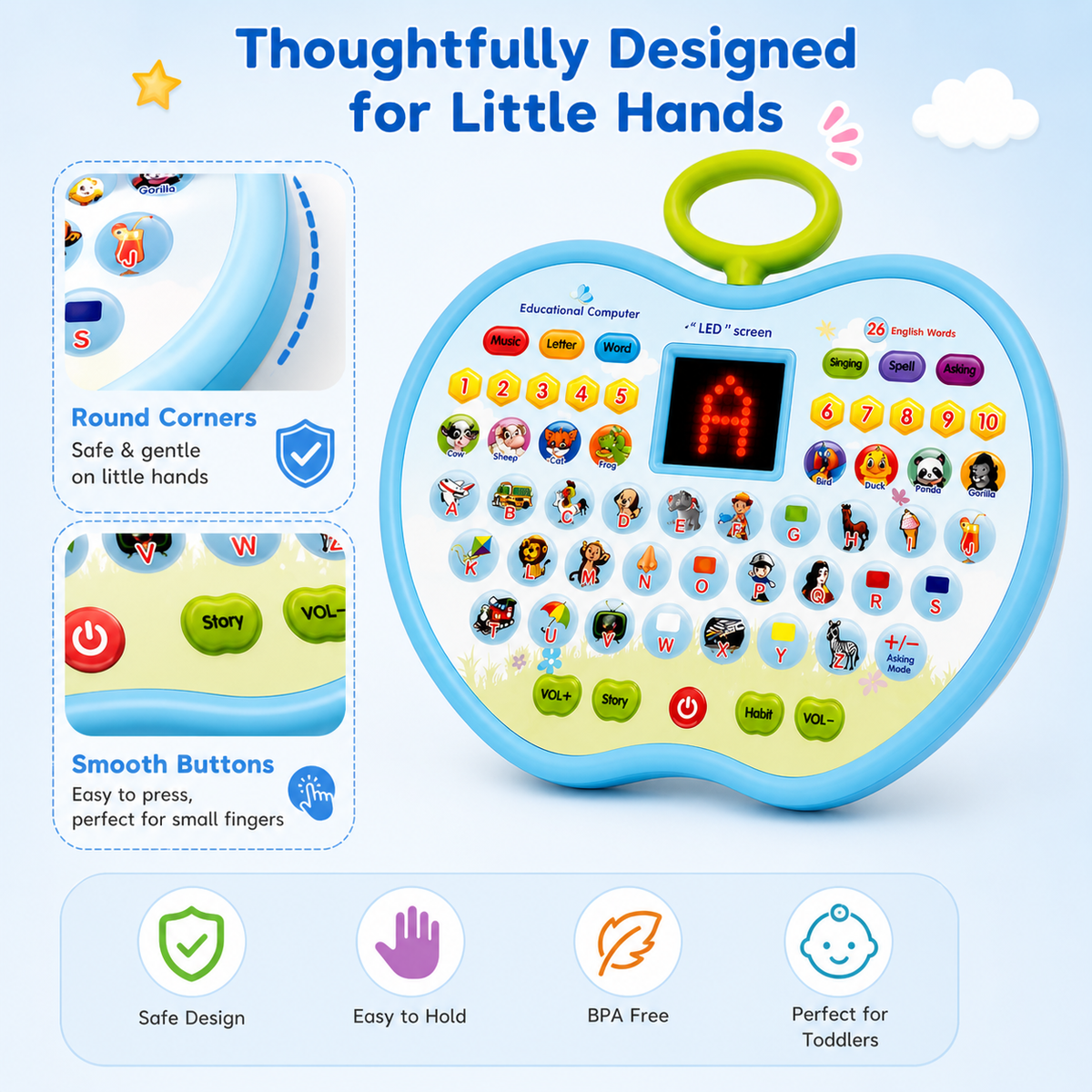 Goyal's Play & Learn Educational Learning Laptop Toy | Alphabets/Counting/Words and More Functions