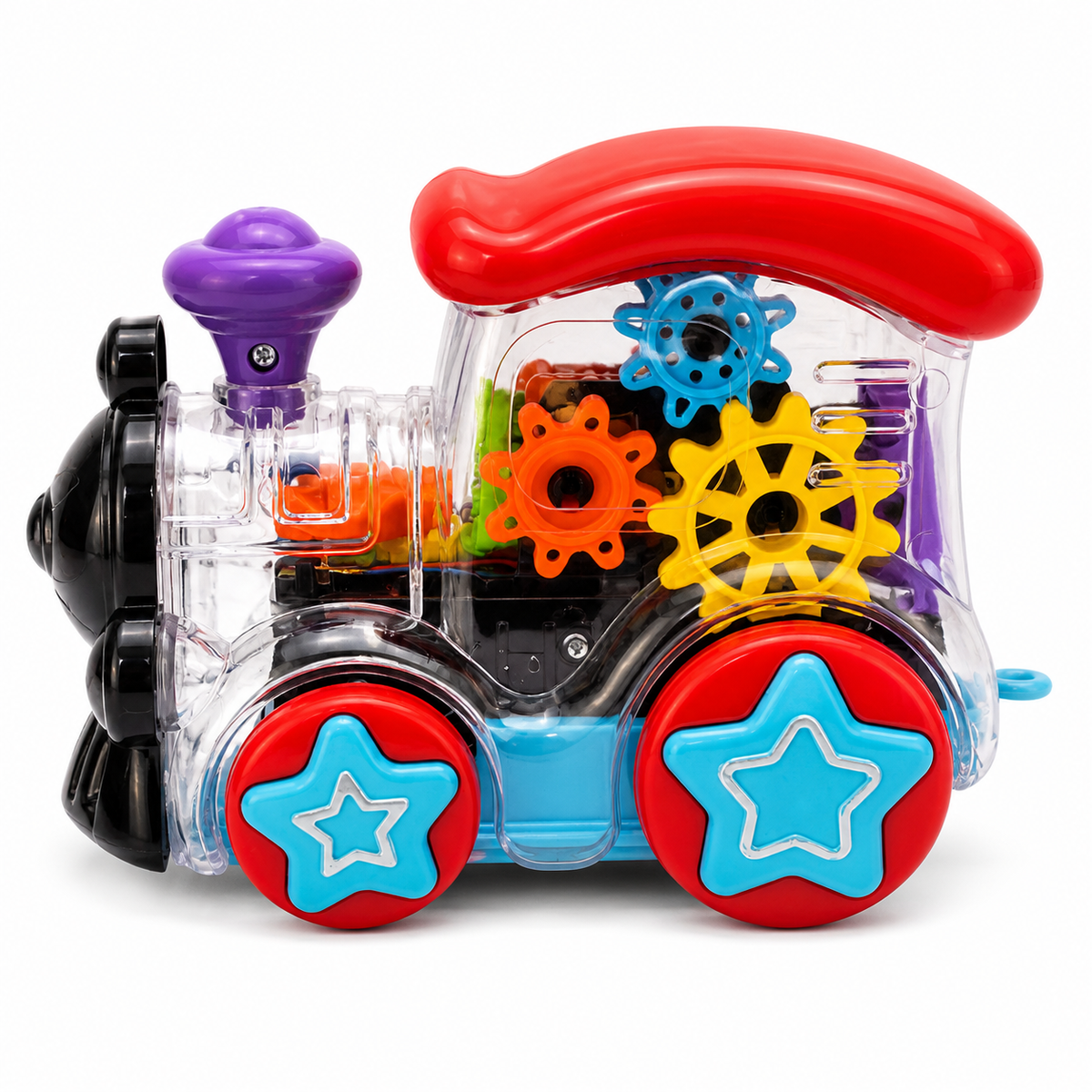 Goyal's Transparent Gear Engine Toy | 360° Rotating 3D Mechanical Gear Vehicle with Engine Sound & Colourful Lights | Interactive Concept Toy for Kids | Multicolour