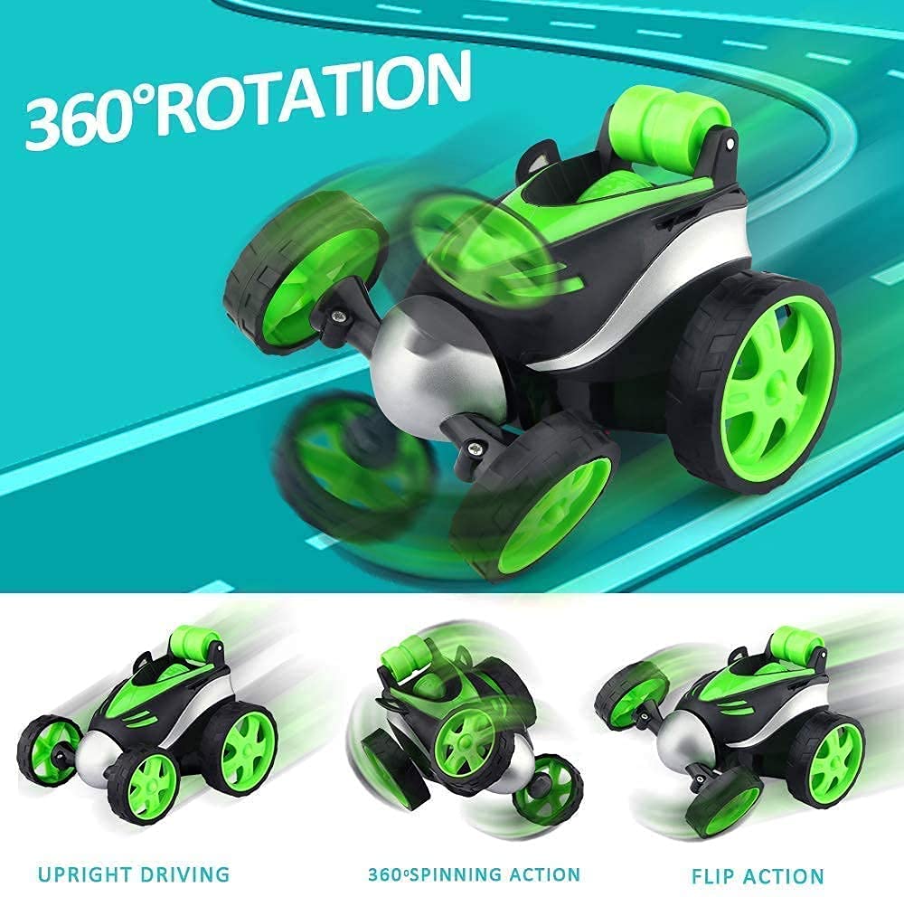 Refurbished-  Goyal's Plastic Remote Control Acrobatic Stunt Car 360° Rotating Rolling Electric Race Car Toy with USB Charging Cable, for Kids Age 3 Years & Above - (Stunt Car)