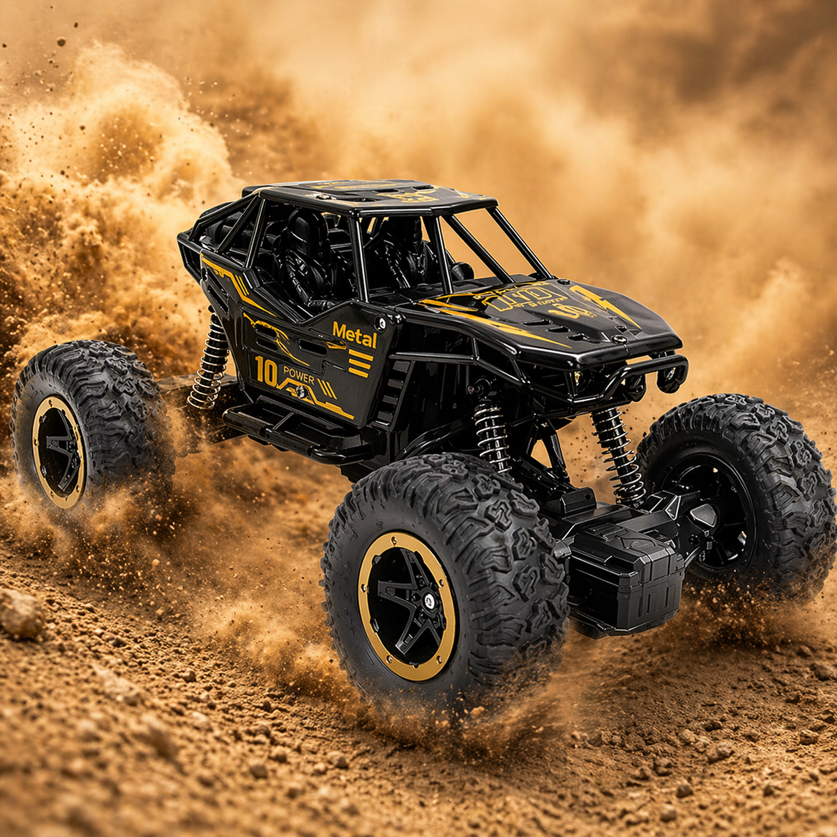 Goyal's 1:18 RC Monster Truck Rock Crawler | 2WD Remote Control Off-Road Car with 5 Functions, Brushed Motor & Rechargeable Battery | High-Speed Racing Toy for Kids | Ages 5–12