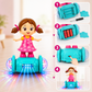 Goyal's 360° Rotating Dancing Girl Doll Toy | Musical Doll with Multicolour Flashing Lights & Bump and Go Action | Moving Activity Toy for Kids | Sit Girl