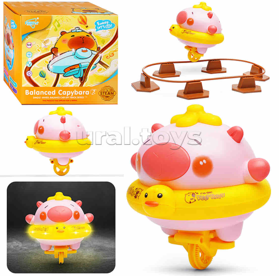 Goyal's Balanced Capybara Single-Wheel Balance Car Toy, Gyroscope Walking, Musical, STEAM Learning, Kids Toy