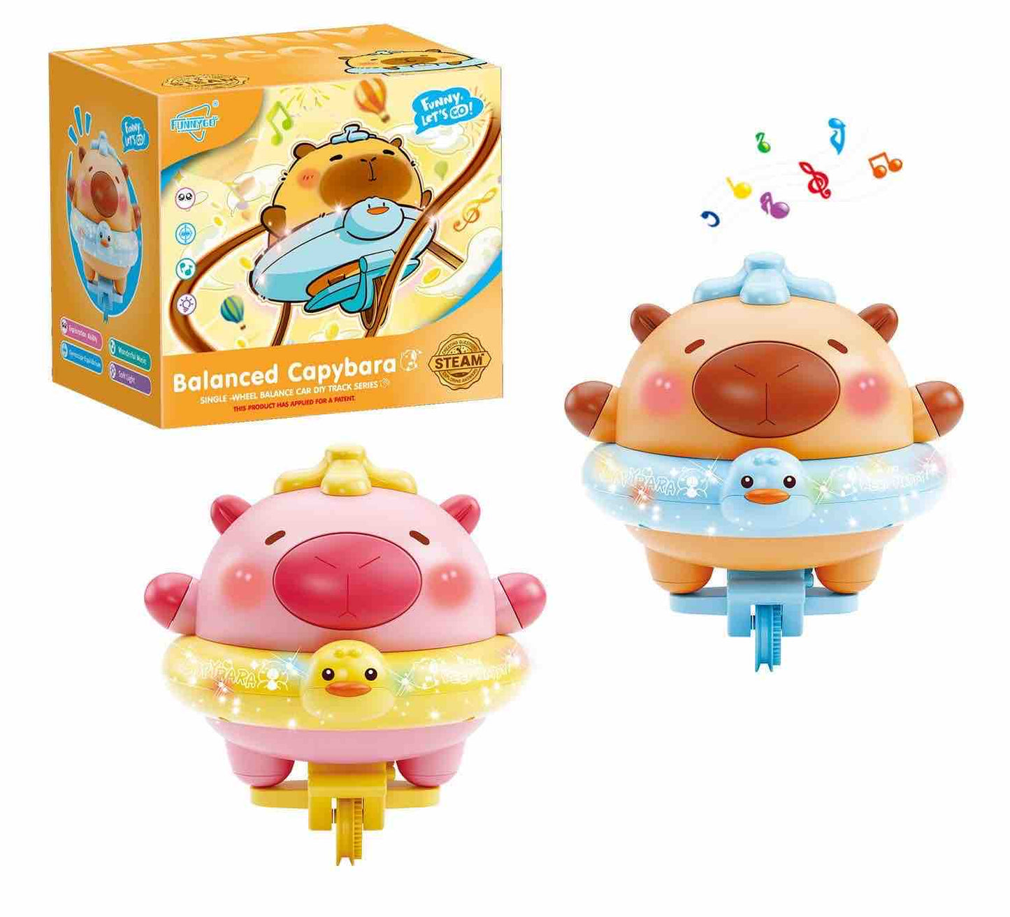 Goyal's Balanced Capybara Single-Wheel Balance Car Toy, Gyroscope Walking, Musical, STEAM Learning, Kids Toy