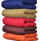 Goyal's Plain Fleece Single Bed All Season Blanket / Comforter / Dohar 250TC (Blue, Brown, Red, Green, Orange)- Pack of 5