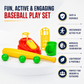 Goyal's Automatic Plastic Pitcher Power Shot Game | Batting & Ball Hitting Game with 1 Bat & 3 Balls | Interactive Baseball Practice Toy for Kids | Outdoor Sports Game