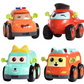 Goyal's Children Police Truck Cars Toddler Small Cartoon Mini Toys Friction Inertia Vehicle Toy Car for Kids - Multicolor (Pack of 4)