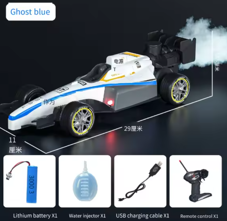 Refurbished - Goyal's Formula F1 Speed Remote Control RC Car with Smoke Spray Scale 1:14 Big with Realistic Sound, Light & Spray Flame - Rechargeable with Easy C-Type Cable (Multicolor)