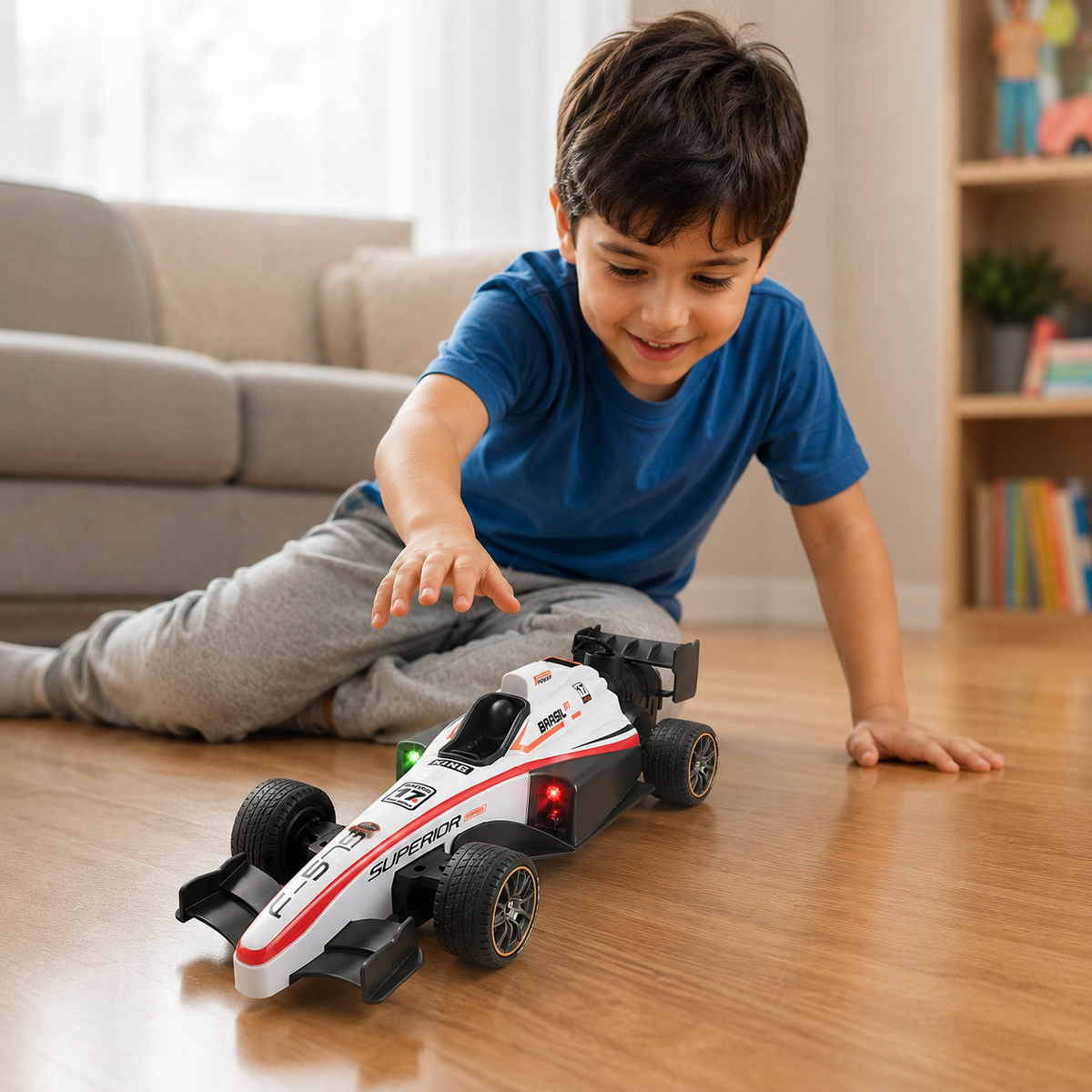 Goyal's 1:14 Scale F1 RC Racing Car | 2WD Remote Control Formula Car with Smoke Spray, Lights & Flame Effect | Rechargeable High-Speed Racing Toy for Kids & Adults