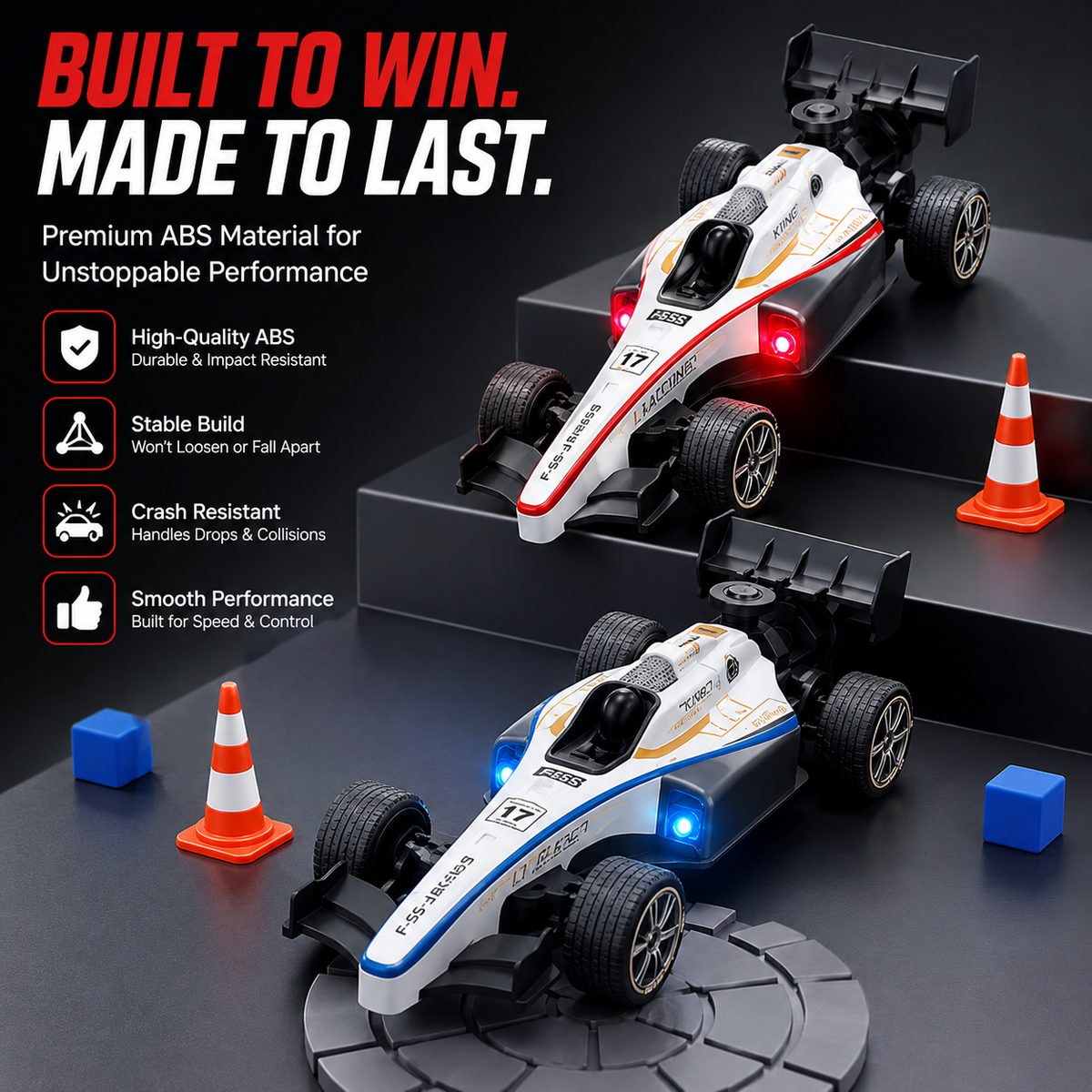 Goyal's 1:14 Scale F1 RC Racing Car | 2WD Remote Control Formula Car with Smoke Spray, Lights & Flame Effect | Rechargeable High-Speed Racing Toy for Kids & Adults