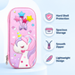 Goyal's 3D Unicorn EVA Hard Shell Pencil Case for Girls | Large Capacity Double Layer Pencil Box with Mesh Pocket & Pen Slots | Waterproof Durable Cute Stationery Organizer for Kids School Students