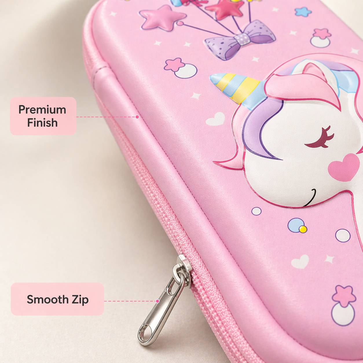 Goyal's 3D Unicorn EVA Hard Shell Pencil Case for Girls | Large Capacity Double Layer Pencil Box with Mesh Pocket & Pen Slots | Waterproof Durable Cute Stationery Organizer for Kids School Students