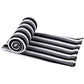 Goyal's Polar Fleece Single Bed Stripes Design AC Blanket Pack of 2 - (Black & White)