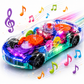 Goyal's Transparent Gear Vehicle Toy | 360° Rotating Multicolour Gear Toy with Lights & Music | Interactive 3D Concept Toy for Kids | Battery Operated