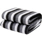 Goyal's Polar Fleece Single Bed Stripes Design AC Blanket Pack of 2 - (Black & White)