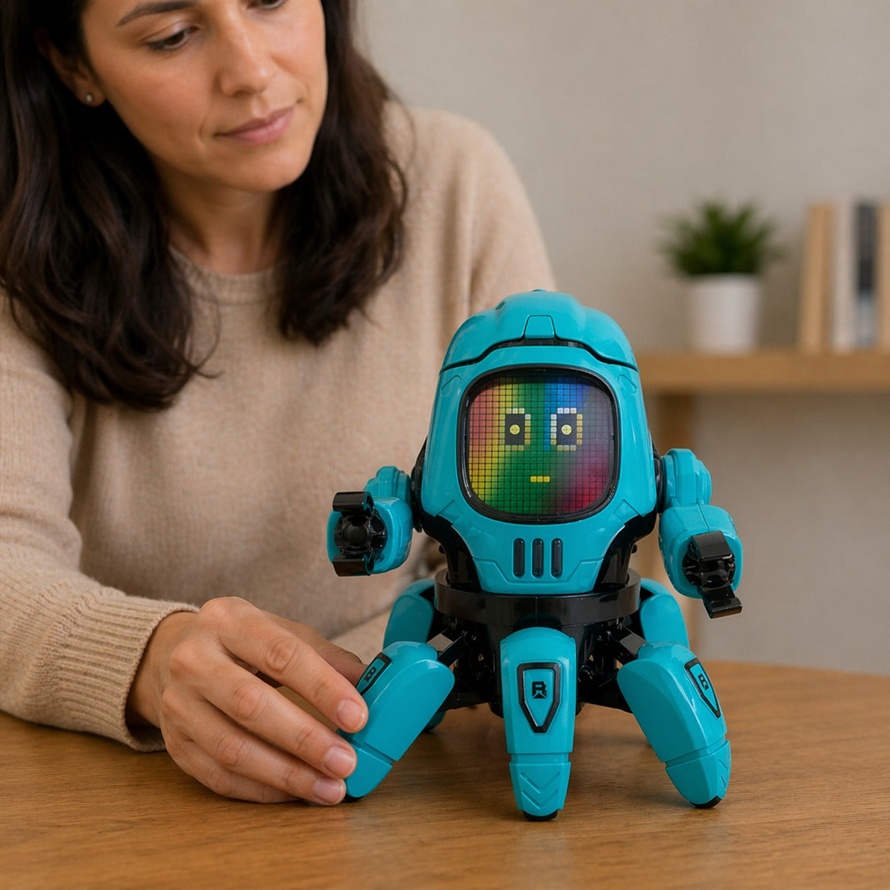 Goyal’s Dancing Six Claw Robot Toy with Music & LED Lights | Interactive Moving Robot for Kids | Musical Action Toy for Boys & Girls - Seagreen
