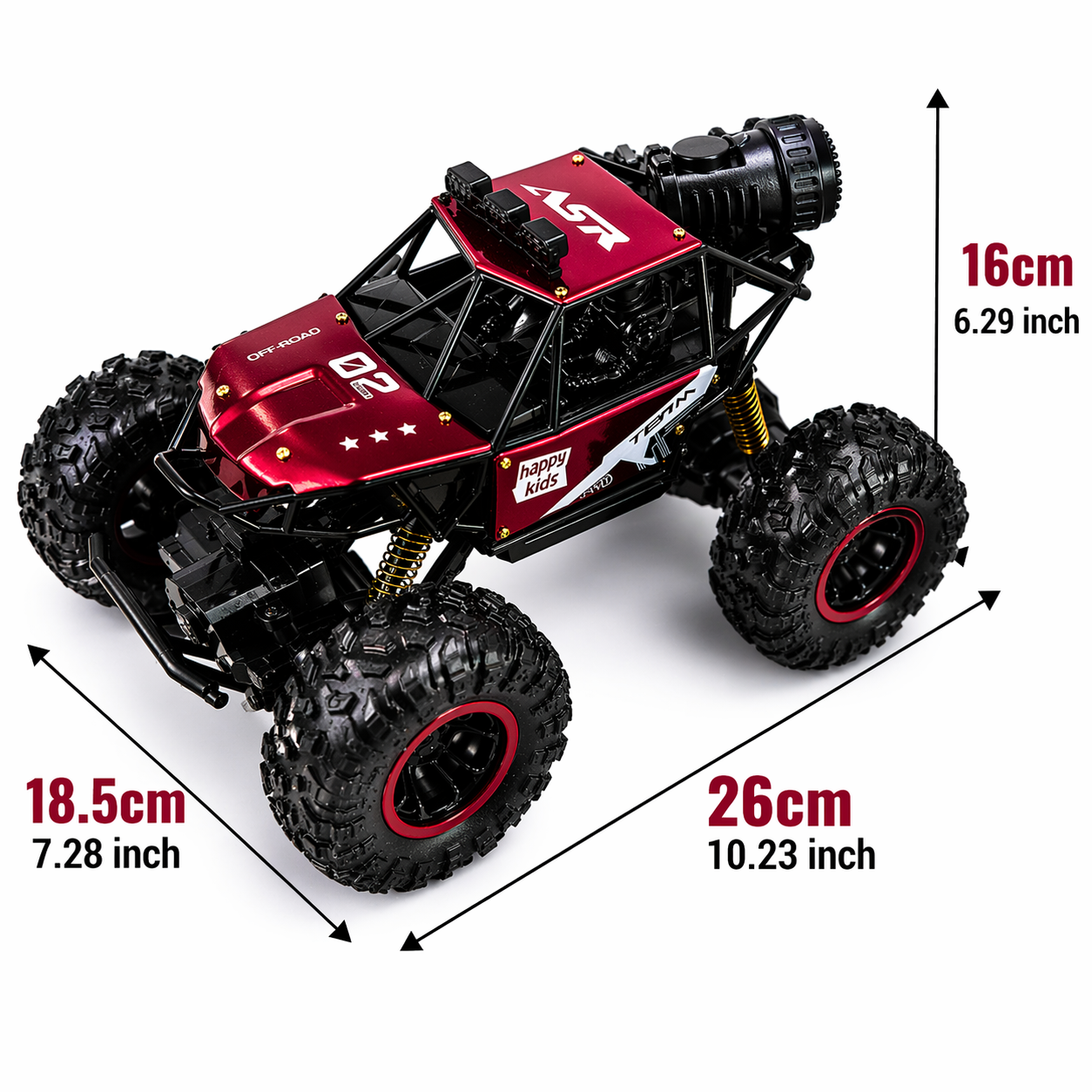Goyal's 4WD Remote Control Moka Rock Crawler Car with Spray Fumes Function, Off Road RC Car for Kids with LED Lights | Rechargeable Type-C, 2.4GHz - 300 Metres Remote Range