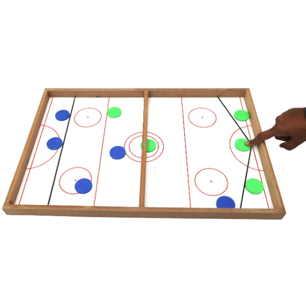 Goyal's Multi Type 3 in 1 String Hockey with Ludo and Snakes and Ladder, Fast Sling Puck Game Board String Hockey Toy | Party Game for Adult Parent Kids Children Family (Ludo Hockey)