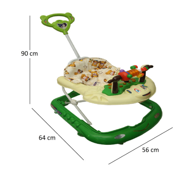 Goyal's Monkey Baby Musical & Lights, Foldable & Height Adjustable Walker with Parental Handle