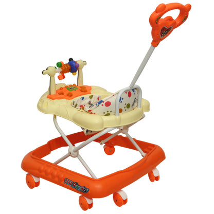 Goyal's Monkey Baby Musical & Lights, Foldable & Height Adjustable Walker with Parental Handle