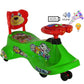 Goyal's  Kartoon Face Musical Free Wheel Swing and Twist Magic Car With Back Support
