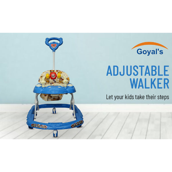 Goyal's Cartoon Baby Adjustable Walker - Music & Rattles